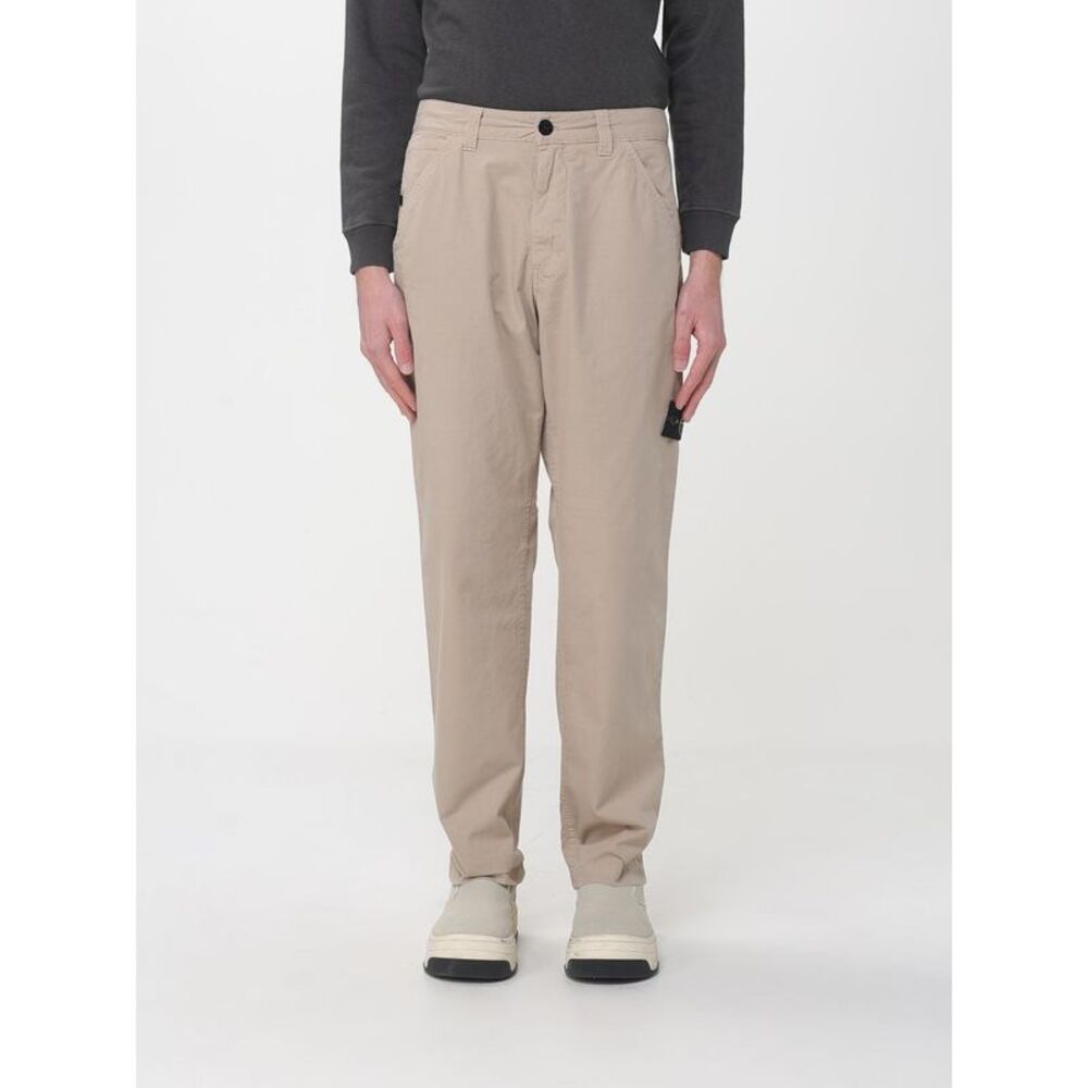 Stone Island Men Ripstop Organic Cotton Chino Trousers Stone Island